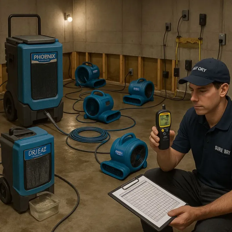 Structural Drying and Dehumidification process in Millwood, WA